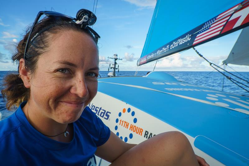 Leg 4, Melbourne to Hong Kong, day 10, Hannah Diamond knows that with new winds the exit to the Doldrums and her first equator crossing on board Vestas 11th Hour are nearer by the hour photo copyright Amory Ross / Volvo Ocean Race taken at  and featuring the Volvo One-Design class