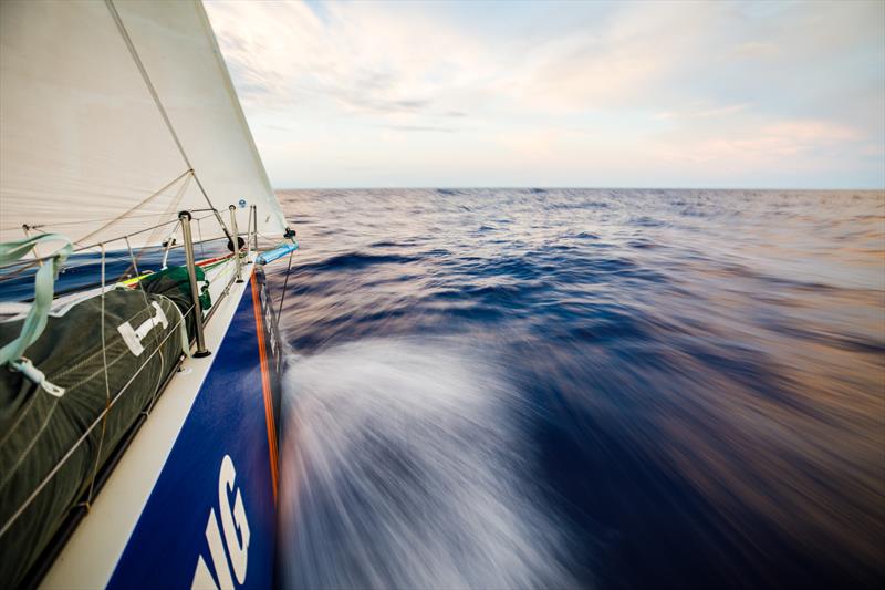 Leg 4, Melbourne to Hong Kong, day 10, Vestas 11th Hour finally stretching her legs again, revelling in fresh winds on the drive north towards the Equator and northeast Tradewinds photo copyright Amory Ross / Volvo Ocean Race taken at  and featuring the Volvo One-Design class