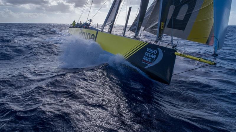 Volvo Ocean Race Leg 4, Melbourne to Hong Kong, day 14 on board Brunel . Drone photo copyright Yann Riou / Volvo Ocean Race taken at  and featuring the Volvo One-Design class