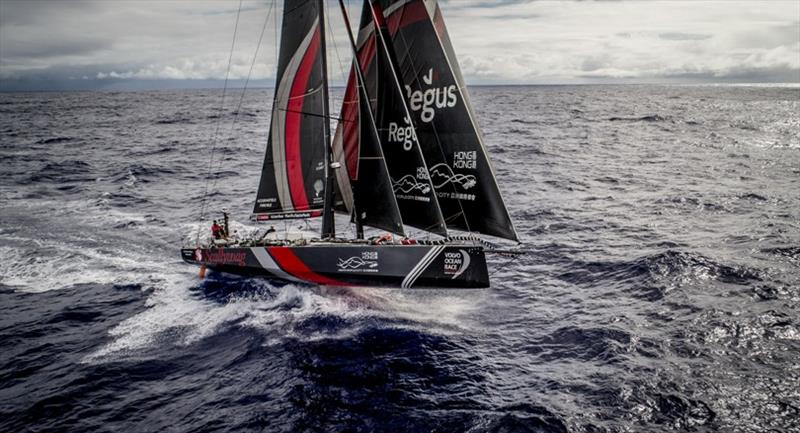 Volvo Ocean Race Leg 4, Melbourne to Hong Kong, day 15 The sea state has changed and the boat is flying off the waves on board Sun Hung Kai / Scallywag photo copyright Konrad Frost / Volvo Ocean Race taken at  and featuring the Volvo One-Design class