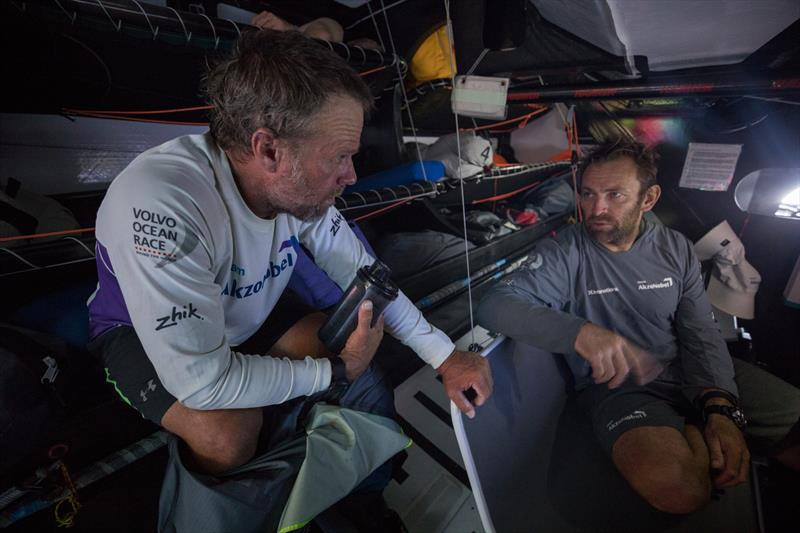 Leg 4, Melbourne to Hong Kong, day 17. Onboard Azkonobel in stealth mode on the final setup to Hong Kong photo copyright Sam Greenfield / Volvo Ocean Race taken at  and featuring the Volvo One-Design class