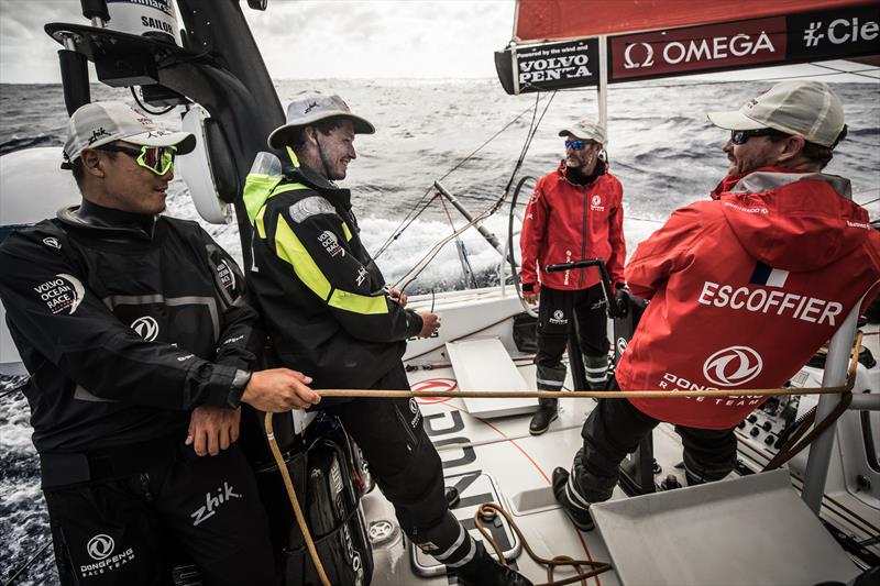 Leg 4, Melbourne to Hong Kong, day 17 on board Dongfeng. Sailing downwind into the trades winds heading to Hong Kong photo copyright Martin Keruzore / Volvo Ocean Race taken at  and featuring the Volvo One-Design class