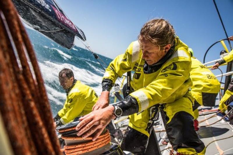 Annie Lush sailing on Team Brunel at the start of Volvo Ocean Race Leg Leg 3 photo copyright Ugo Fonolla / Volvo Ocean Race taken at  and featuring the Volvo One-Design class