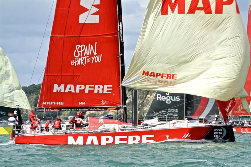 MAPFRE - Downwind - Volvo Ocean Race - Auckland - Leg 7 Start - Auckland - March 18, photo copyright Richard Gladwell taken at  and featuring the Volvo One-Design class