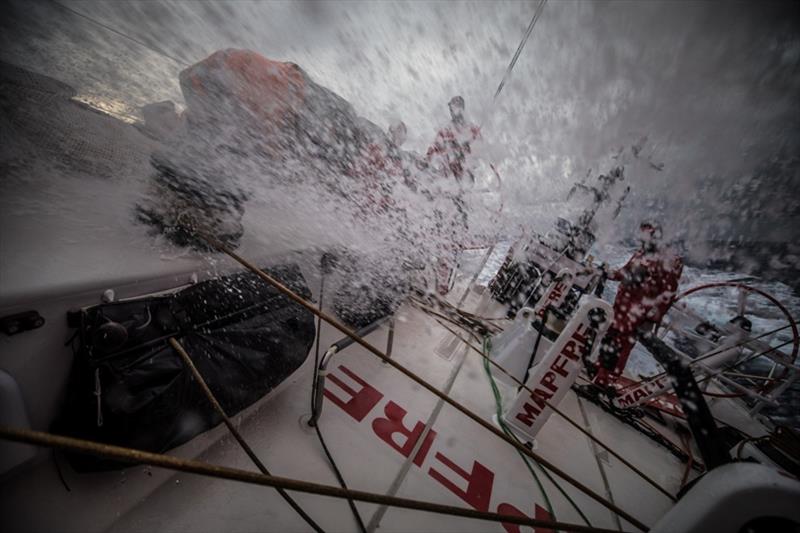 Volvo Ocean Race Leg 8 from Itajai to Newport, day 13, on board MAPFRE, Blair, Pablo and Ã‘eti photo copyright Ugo Fonolla / Volvo Ocean Race taken at  and featuring the Volvo One-Design class