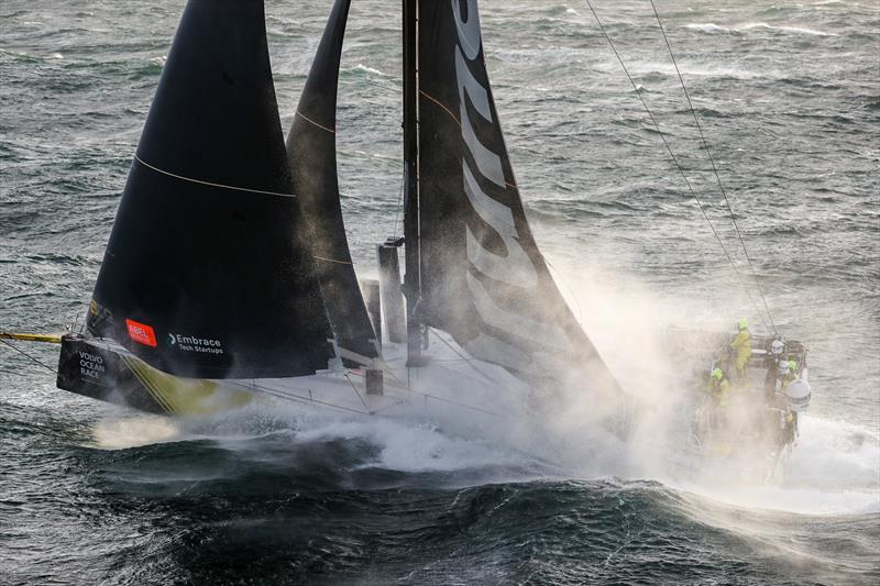 Team Brunel - Leg 11, from Gothenburg to The Hague, day 03. Heli LIVE as the fleet blast south, eyes set on The Hague. 23 June,  photo copyright Ainhoa Sanchez / Volvo Ocean Race taken at  and featuring the Volvo One-Design class