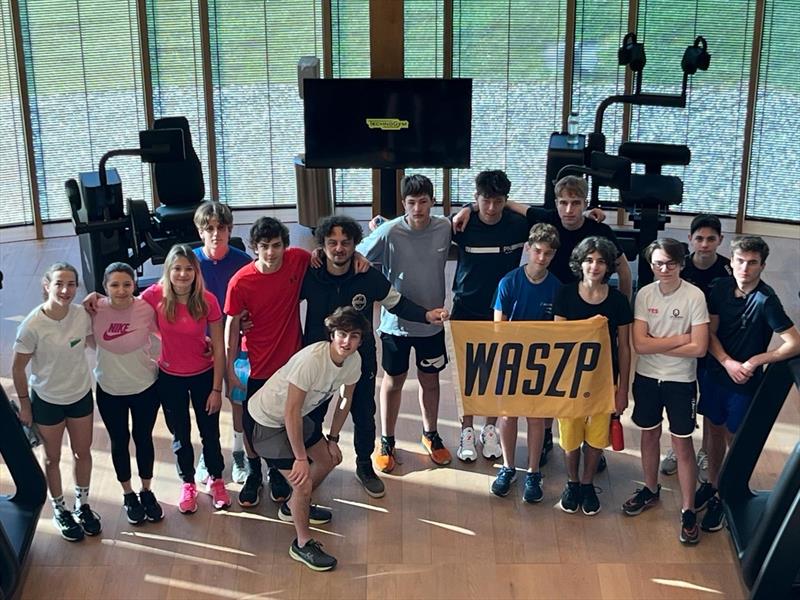At Technogym - the Italian Wellness Company known all over the world - physical tests for the U19 helmsmen of the foil Waszp Italian class, ready to fly at the X-Camp in Talamone just before Easter photo copyright Elena Giolai taken at  and featuring the WASZP class