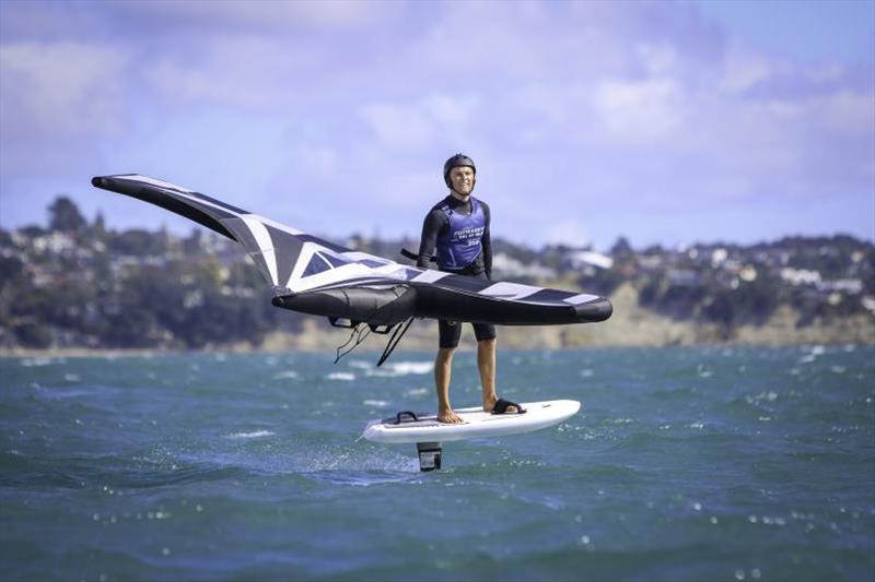 Hugo Wigglesworth  - Wingfoil - Yachting New Zealand Youth Trials - Murrays Bay SC - April 2024 - photo © Jacob Fewtrell Media