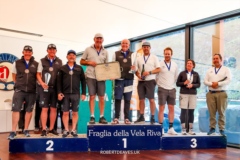 Top 3 - 5.5 Metre Alpen Cup 2024 photo copyright Robert Deaves taken at Fraglia Vela Riva and featuring the 5.5m class