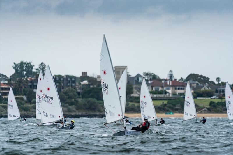 Laser fleet - 2018 Sail Melbourne International, Day 2 photo copyright Beau Outteridge taken at Royal Brighton Yacht Club and featuring the ILCA 7 class