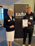 Jenny Tolhurst presents Charlie Dixon with an East Anglian Maritime Award © Claire Scott
