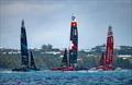 New Zealand SailGP Team helmed by Peter Burling,Switzerland SailGP Team helmed by Nathan Outteridge and Emirates Great Britain SailGP Team helmed by Giles Scott in action during a practice session ahead of the Apex Group Bermuda Sail Grand Prix