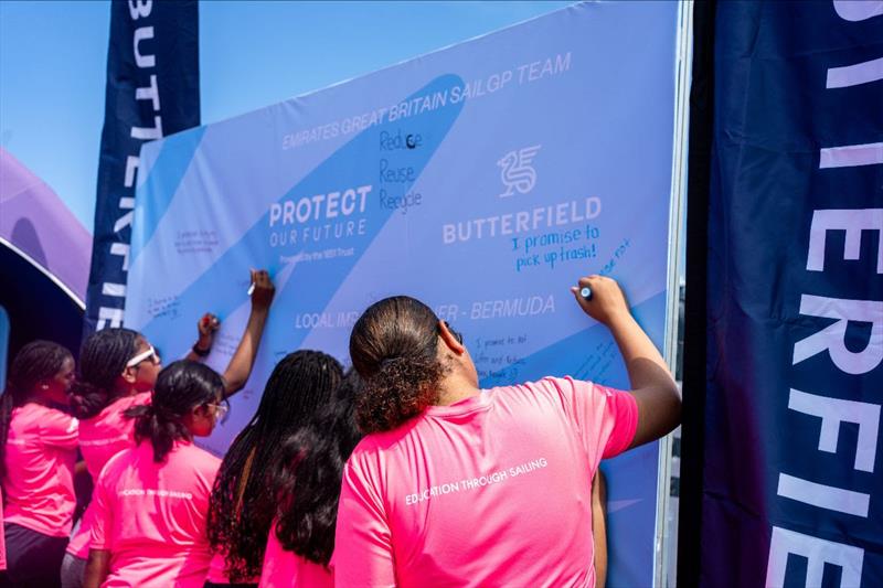 Emirates GBR's Purpose Partner, the 1851 Trust, has partnered with Bermuda-based bank, Butterfield, to inspire young people to take climate action photo copyright Emirates GBR SailGP Team taken at  and featuring the F50 class