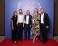 The Yacht Sales Co. was awarded Rising Dealer in Asia at the recent Yacht Style Awards in Singapore. From left to right: Toon Scholten, Mark Elkington, Jim Poulsen, Taryn Poole, Rohan Gull