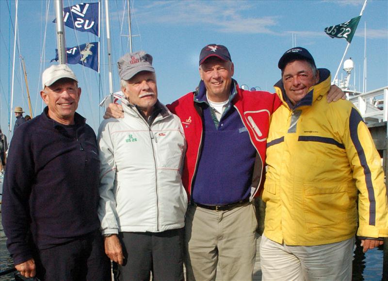 (l to r) Tom Whidden, Ted Turner, Gary Jobson and Dennis Conner at the 12 Metre North American Championship at Newport, Rhode Island - photo © SallyAnne Santos