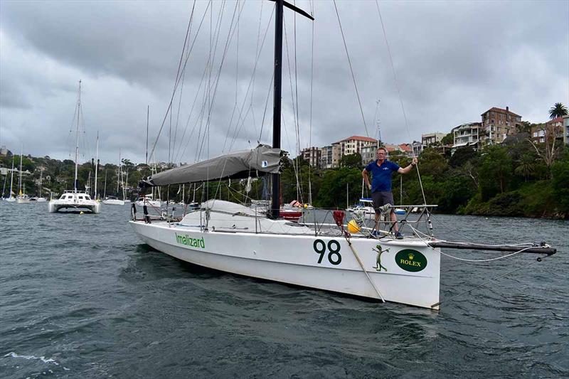 Bruce Watson on the bow of Imalizard - photo © Antonia Watson