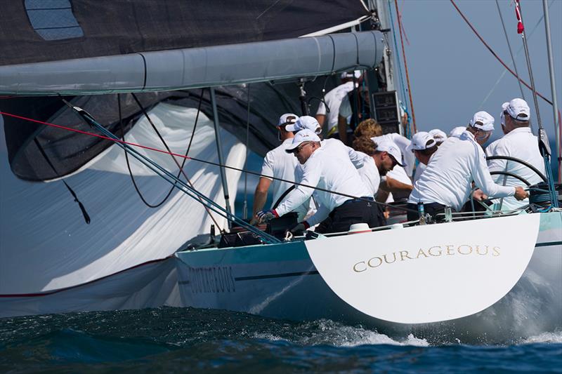 Courageous (US-26) at the 12 Metre World Championship photo copyright Ian Roman taken at Ida Lewis Yacht Club and featuring the 12m class