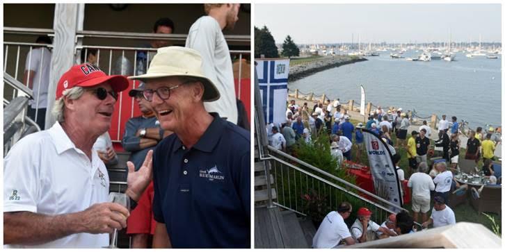 From left: Intrepid (US-22) skipper Jack Curtin talks with Blue Marlin (FIN-1) skipper Henrik Andersin at Nordic Night; Nordic Night gathering - photo © SallyAnne Santos