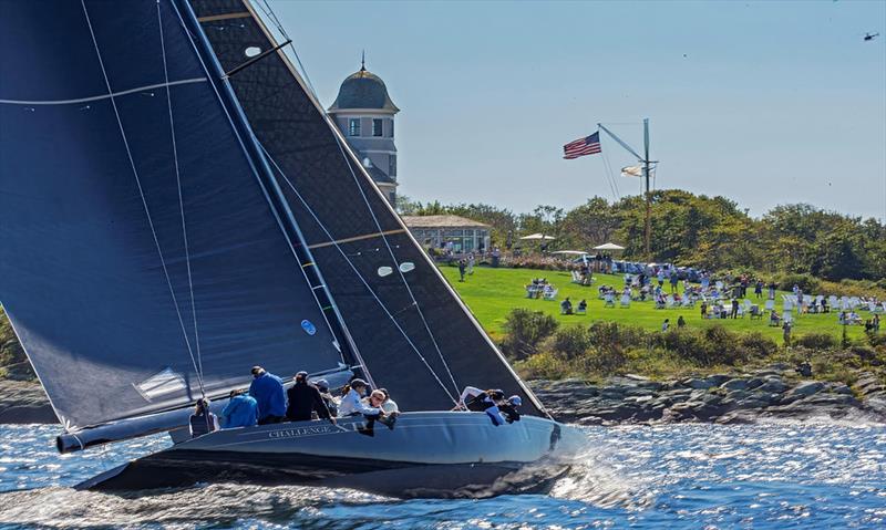 Challenge XII, with Jamestown, R.I.'s Jack LeFort at the helm, sails by spectators at Castle Hill during the Harry H. Anderson Memorial Pursuit Race. - photo © Daniel Forster