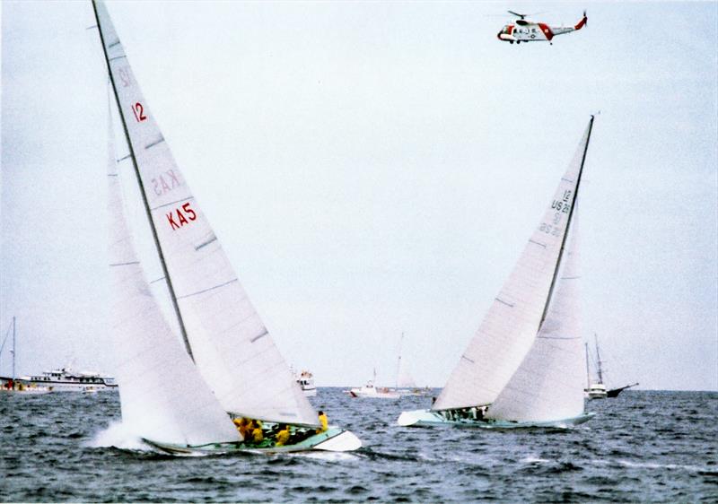 Courageous leads Australia in the 1977 America's Cup which USA won 4-0 photo copyright Paul A. Darling taken at  and featuring the 12m class