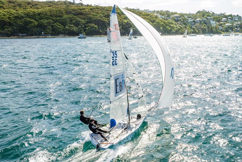 Ebix on day 5 of the 2023 Australian 16ft Championships photo copyright SailMedia taken at Manly 16ft Skiff Sailing Club and featuring the 13ft Skiff class