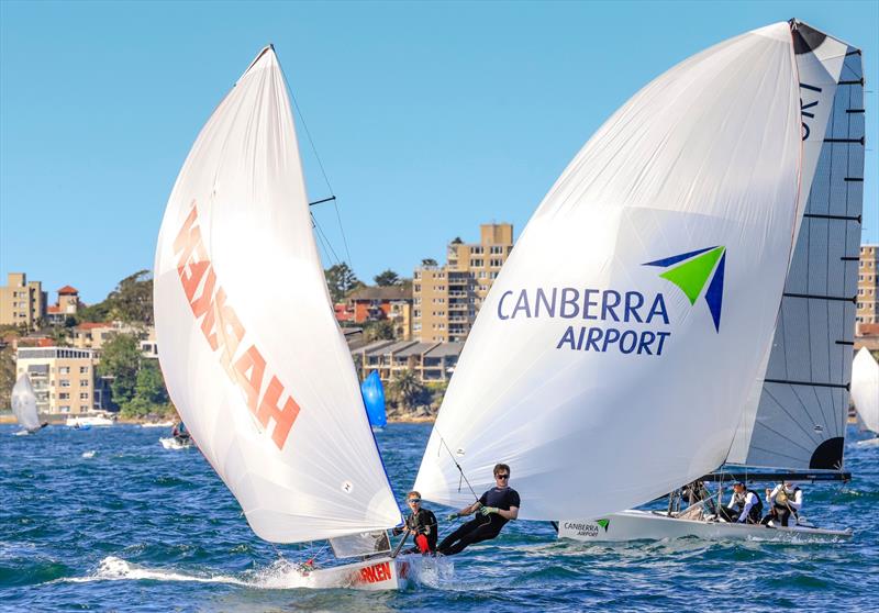 Manly 16 Club Championship Heat 3 - 13ft Skiff winners Heidi Bates and Orlando Sadlik - photo © Michael Chittenden SailMedia