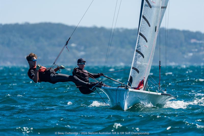 Skelcon Australian 16ft & 13ft Skiff Championship Day 4 photo copyright Beau Outteridge taken at Belmont 16ft Sailing Club and featuring the 13ft Skiff class