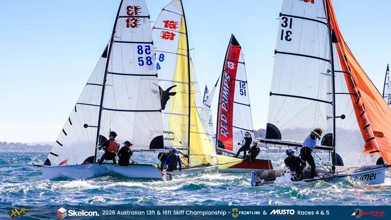 2026 Skelcon Australian 16ft & 13ft Skiff Championships fleet photo copyright Michael Chittenden taken at  and featuring the 13ft Skiff class
