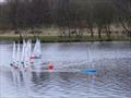 Action at the first weather mark during the Scottish District IOM Travellers at Levenhall © Ian Dunda