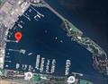The race area (red dot is the control area) - International One Metre World Championships 2024 &copy; Google Maps