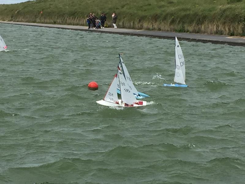 A blustery Fleetwood Lake for the One Metre class racing photo copyright John Taylor taken at Fleetwood Model Yacht Club and featuring the One Metre class