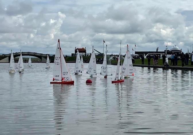 Early light conditions during the UK (IOM) National Championships 2023 at Fleetwood  photo copyright David Rose taken at Fleetwood Model Yacht Club and featuring the One Metre class