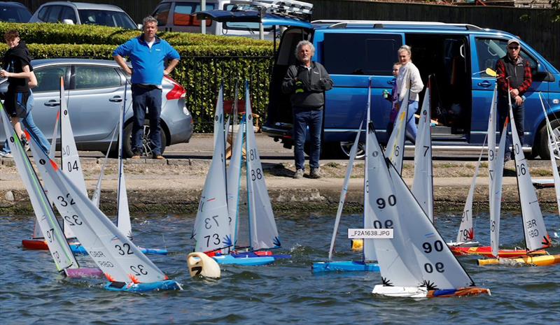 IOM Nationals at Poole: Action at the leeward mark on day 1 photo copyright Malcolm Appleton taken at Poole Radio Yacht Club and featuring the One Metre class