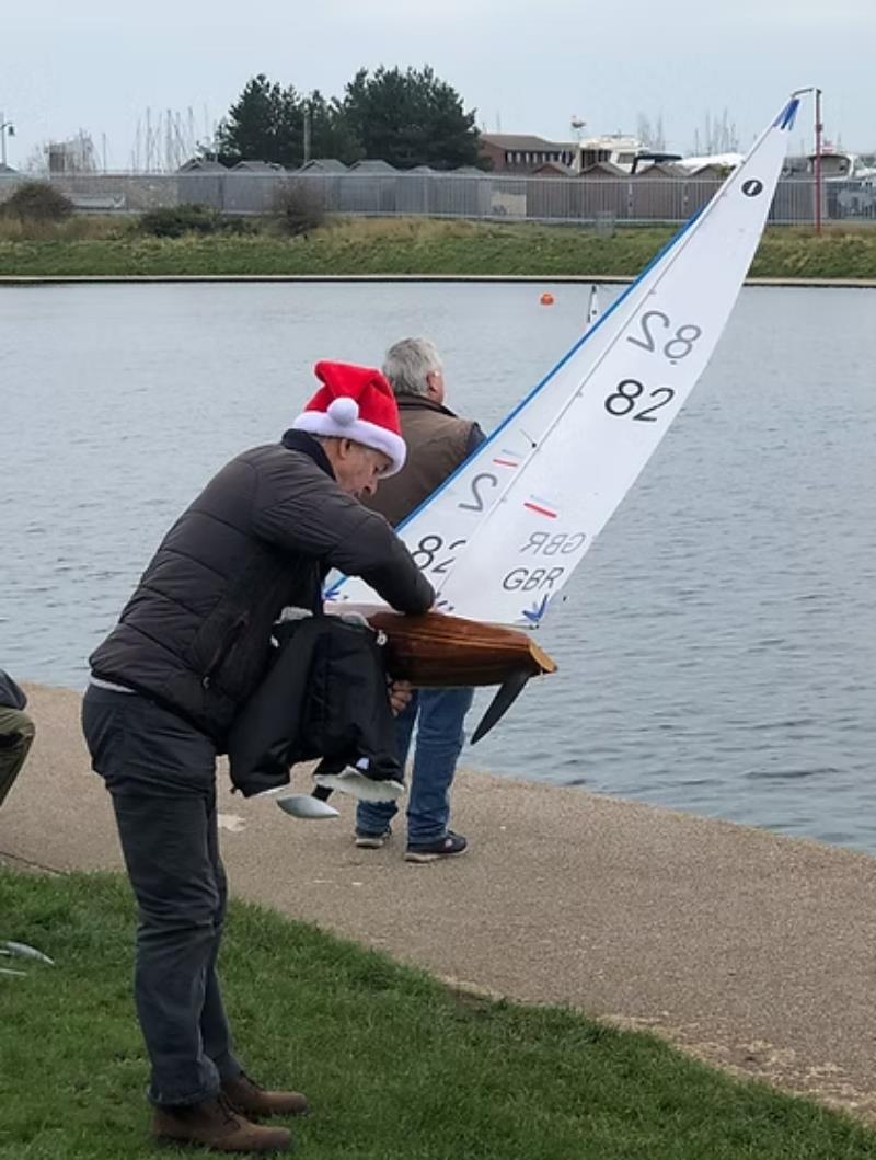 Edward Warden Owen tuning his IOM before club racing at Gosport - photo © Nigel Barrow