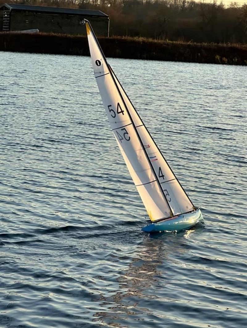 The author's boat showing how good things look when the rig is right photo copyright Nigel Barrow taken at Fleetwood Model Yacht Club and featuring the One Metre class
