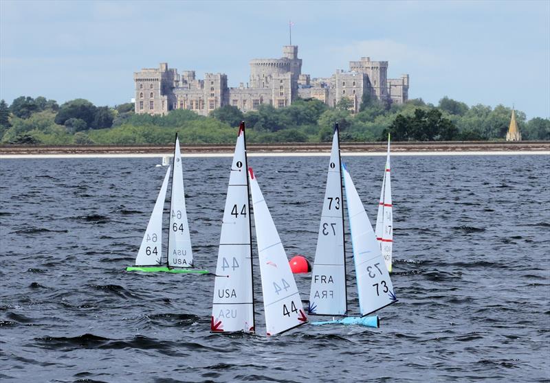 2026 IOM Worlds at Datchet Water Day 1 - USA 44 and FRA 73 battle it out with Windsor Castle in the background - photo © Mark Jardine