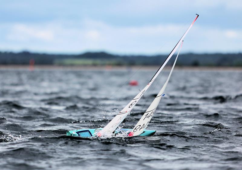 2026 IOM Worlds at Datchet Water Day 2 - Peter Tans, NED 149 overpowered upwind photo copyright Mark Jardine taken at Datchet Water Sailing Club and featuring the One Metre class