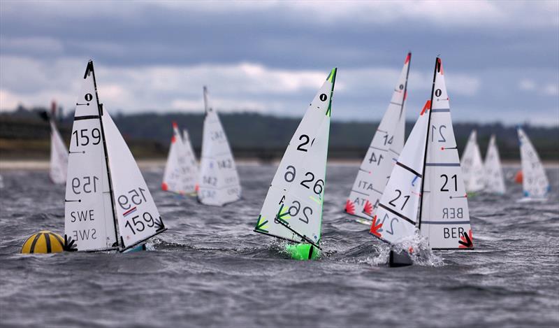 2026 IOM Worlds at Datchet Water Day 2 - SWE 159, ARG 26 & BER 21 at the leeward gate - photo © Mark Jardine