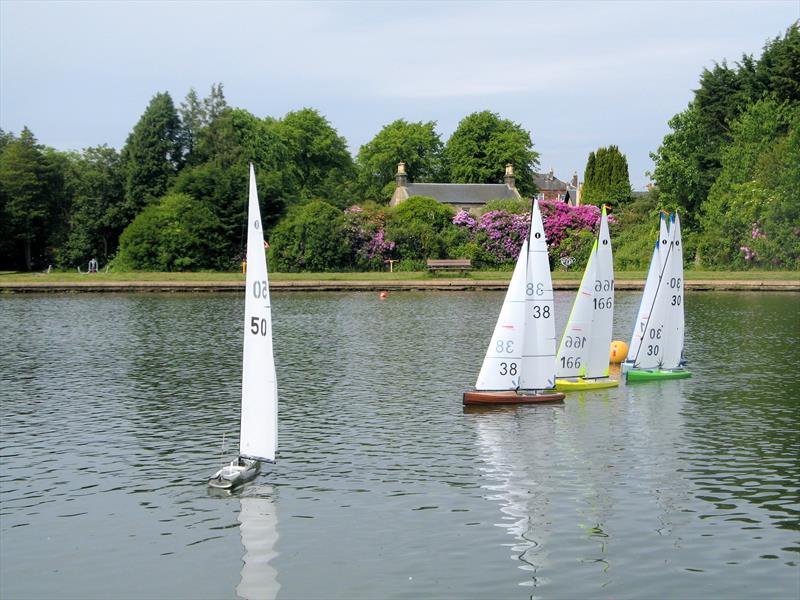 Starting Race 1 Heat A during the 2026 MYA Scottish District IOM Travellers 2 at Paisley Model Yacht Club photo copyright David Smith taken at Paisley Model Yacht Club and featuring the One Metre class