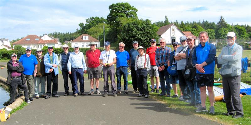 Skippers and Race Team in the 2026 MYA Scottish District IOM Travellers 2 at Paisley Model Yacht Club photo copyright David Smith taken at Paisley Model Yacht Club and featuring the One Metre class