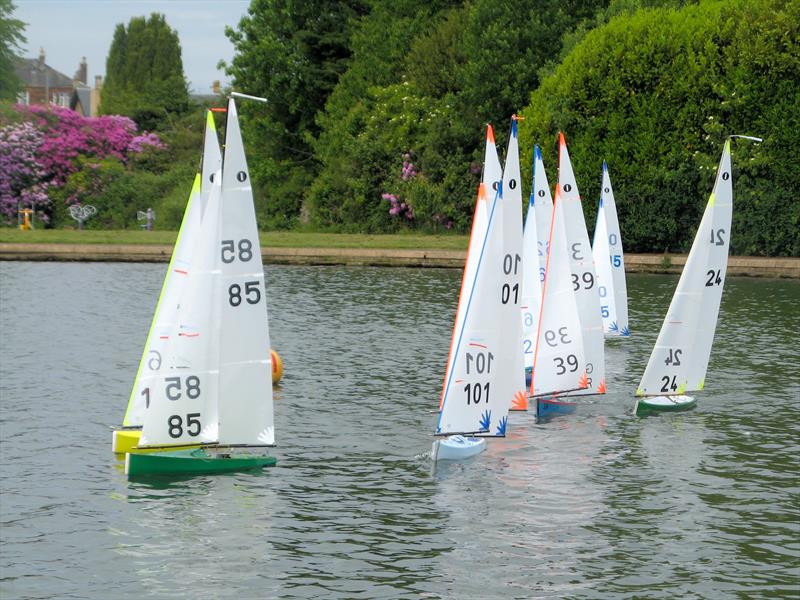 Starting Race 2 Heat B during the 2026 MYA Scottish District IOM Travellers 2 at Paisley Model Yacht Club photo copyright David Smith taken at Paisley Model Yacht Club and featuring the One Metre class