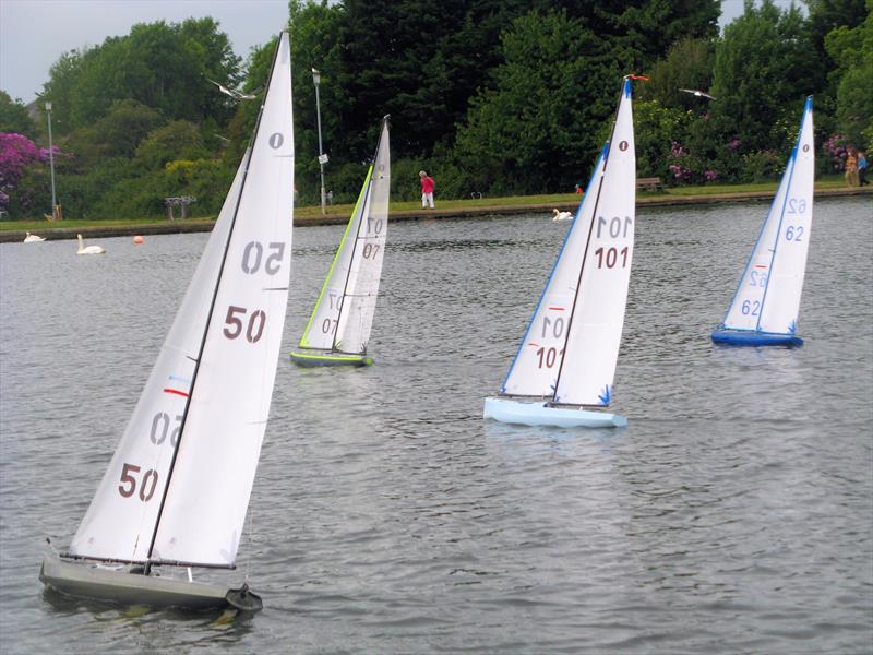 The Fleet in Motion during 2026 MYA Scottish District IOM Travellers 2 at Paisley Model Yacht Club photo copyright David Smith taken at Paisley Model Yacht Club and featuring the One Metre class