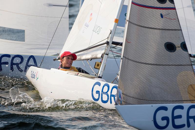 Helena Lucas on day 4 of the Rio 2016 Paralympic Sailing Competition photo copyright Richard Langdon / Ocean Images taken at  and featuring the 2.4m class