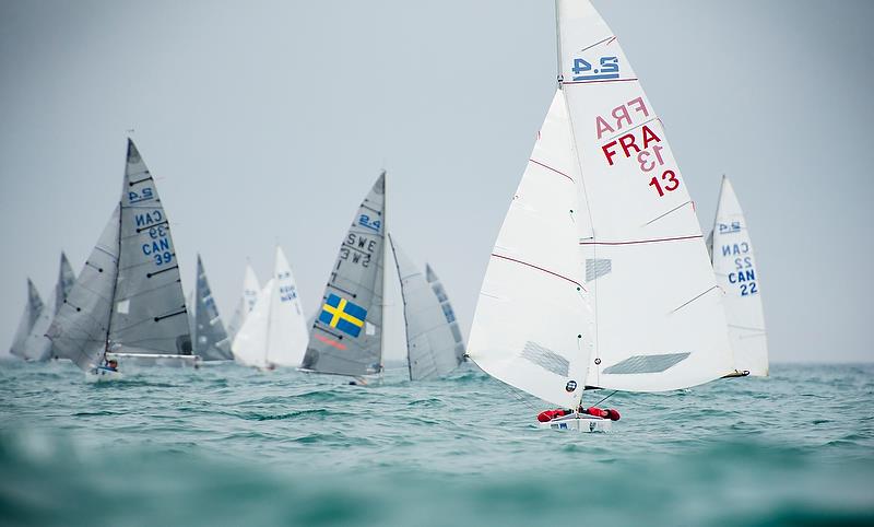 Damien Seguin (FRA)- 2.4mtr - Day 3 - Para Sailing World Championship, Sheboygan, Wisconsin, USA photo copyright Cate Brown taken at Sheboygan Yacht Club and featuring the 2.4m class