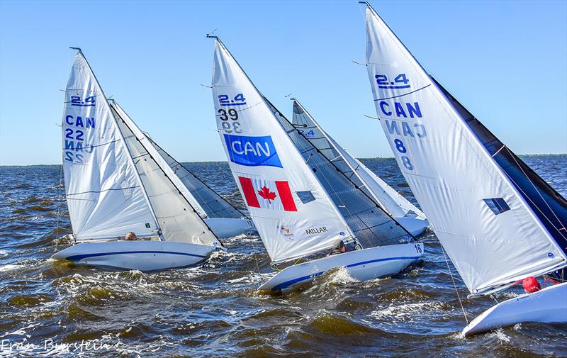 Fleet action in Charlotte Harbor - 2019 2.4mR CanAm Championship Series - photo © 2019 CanAm Championship/Fran Burstein