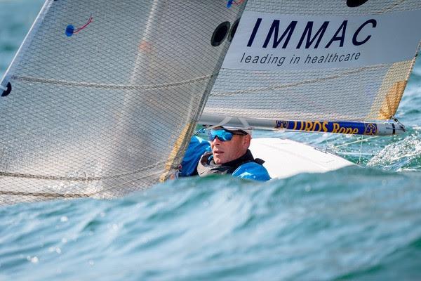 Heiko Kröger (GER) leads the 2.4mR fleet on day 2 of Kiel Week photo copyright Sascha Klahn taken at Kieler Yacht Club and featuring the 2.4m class