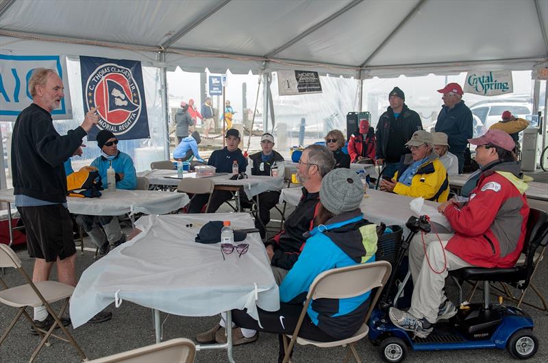 Dave Dellenbaugh coaches 2.4mR sailors at Clagett 2019 photo copyright Ro Fernandez taken at  and featuring the 2.4m class