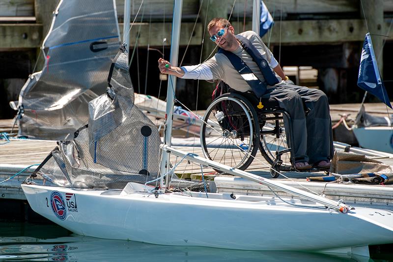 Preparing for racing at the 2018 Clagett Regatta-US Para Sailing Championships photo copyright Ro Fernandez - Andes Visual taken at  and featuring the 2.4m class