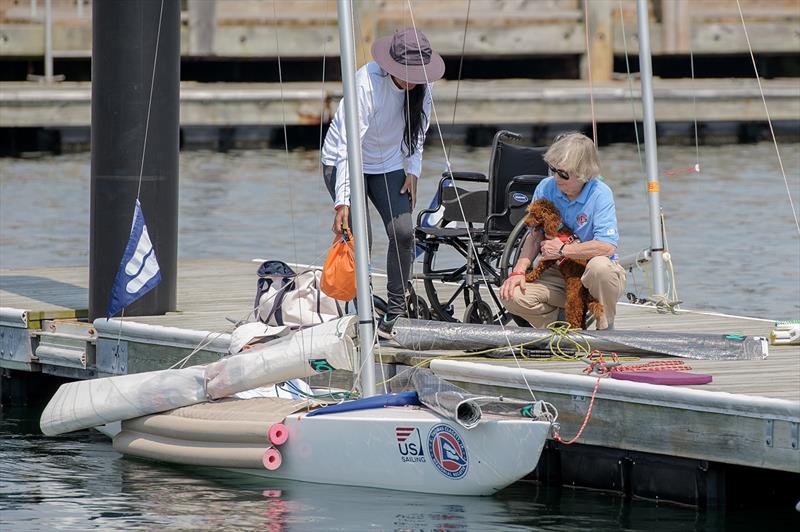 2.4mR sailor John Seepe prepares for sailing at the Clagett Regatta and U.S. Para Sailing Championships photo copyright Clagett Regatta - Andes Visual taken at  and featuring the 2.4m class