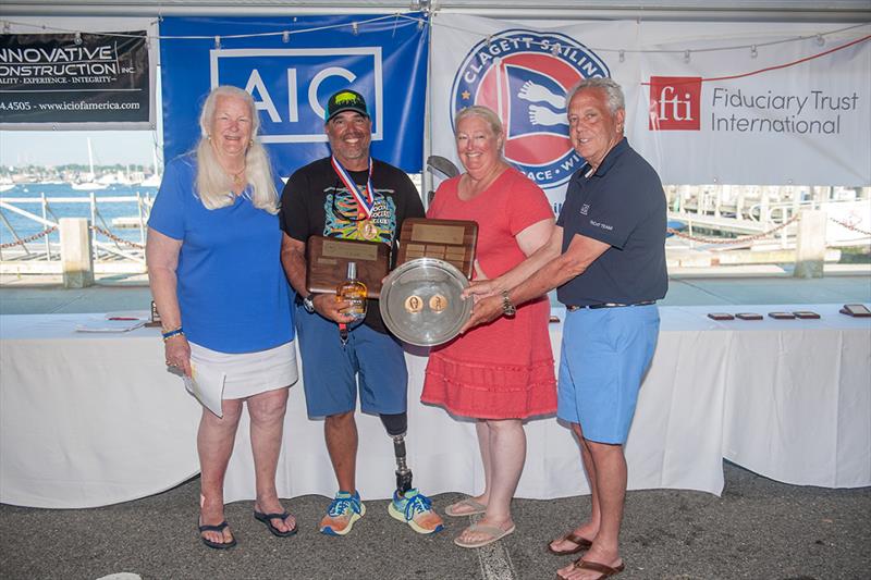 2.4mr Class winner Julio Reguero with Judy and Stephanie McLeannan and sponsor Carl Lessard AIG - 20th Anniversary C. Thomas Clagett, Jr. Memorial Clinic and Regatta - photo © Clagett Sailing- Andes Visual